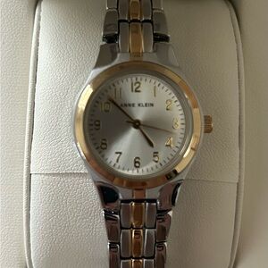 Anne Klein Silver and Gold-Tone Women's Bracelet Watch